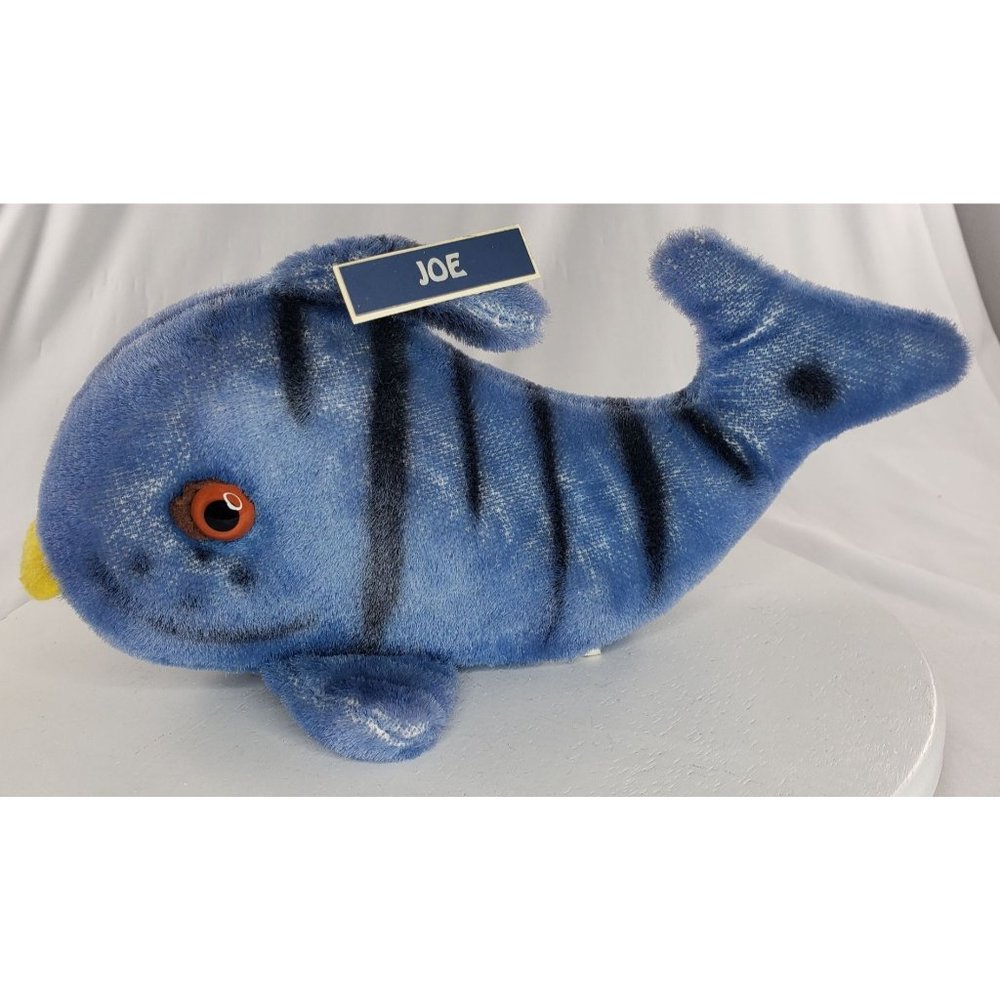 A.D. Sutton & Sons Blue Fish Striped 1963 Vintage Plush Stuffed Animal Joe